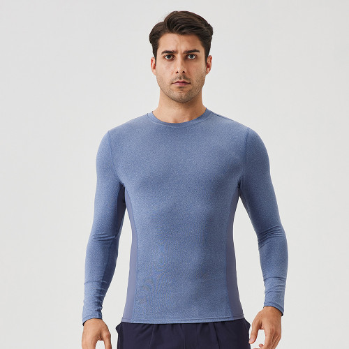 Wholesale Men's Autumn Fitness Long Sleeve Quick-Dry Running Sports T-Shirt - High-Elastic Compression Top for Outdoor Use - OEM & ODM Services Offered for Sourcing Agents, Style 41524