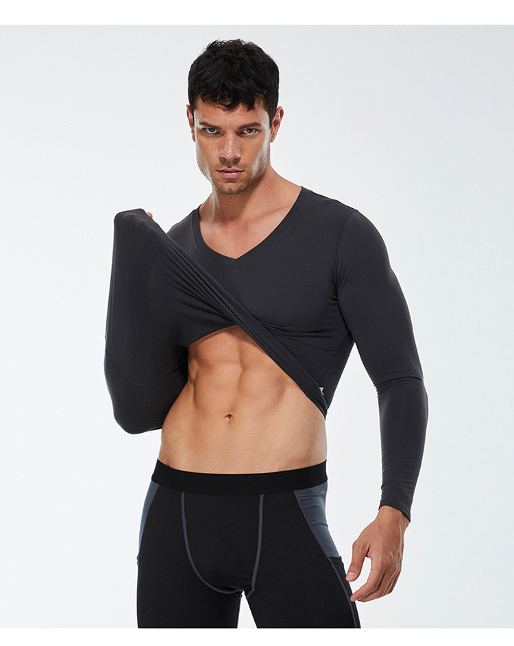 Men's V-neck compression training wear