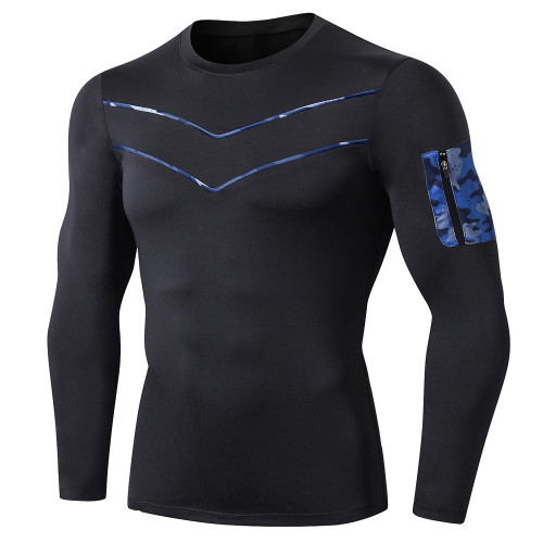 Wholesale Men's Fitness Long Sleeve Quick-Dry Outdoor Running T-Shirt - High-Elastic, Moisture-Wicking Compression Wear | OEM & ODM Services Available | Model 91502
