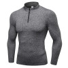 OEM/ODM Men's Autumn/Winter Sports Hoodie - High-Elastic Quick-Dry Long Sleeve Half-Zip Stand Collar for Fitness & Running - Wholesale & Sourcing Agents Available9004