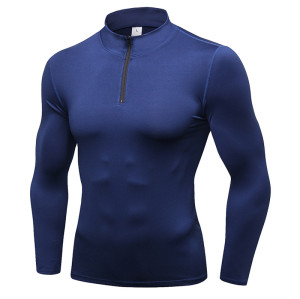 OEM/ODM Men's Autumn/Winter Sports Hoodie - High-Elastic Quick-Dry Long Sleeve Half-Zip Stand Collar for Fitness & Running - Wholesale & Sourcing Agents Available9004