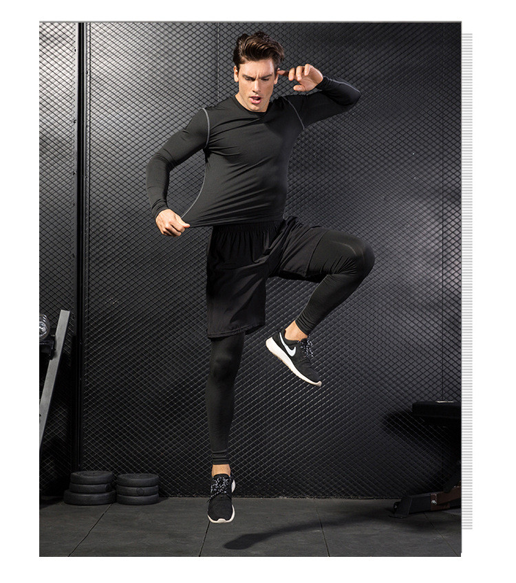 fake two-piece design running pants