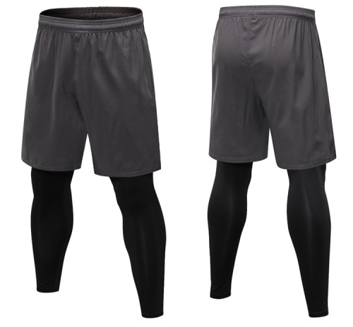 7010Men's Compression Pants OEM ODM Manufacturer, Wholesale Supplier for Quick-Dry Elastic Fake Two-Piece Fitness Sports Running Training Apparel. Custom Private Label Production.