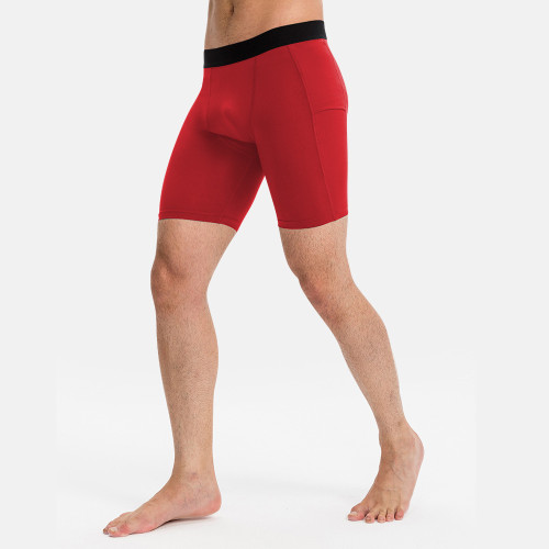 OEM/ODM Men's Compression Fitness Shorts with Pocket - High-Elastic, Moisture-Wicking Quick-Dry Sports Running Training Shorts for Wholesale & Sourcing Agents01406