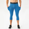 OEM & ODM Men's PRO Fitness 7/4 Pants with Pockets - High-Elastic Compression Shorts for Sports Training, Running, Quick-Dry Fabric - Wholesale & Sourcing Agents Welcome!1081