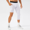 Men's Compression Single-Leg Fitness Pants with Pocket - OEM & ODM for Basketball Training - Quick-Dry 7/4 Sports Base Layer - Wholesale Available21329