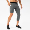 Men's Compression Single-Leg Fitness Pants with Pocket - OEM & ODM for Basketball Training - Quick-Dry 7/4 Sports Base Layer - Wholesale Available21329
