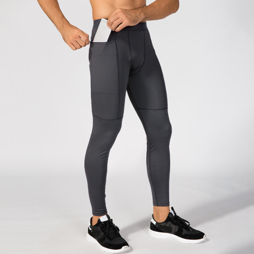 OEM & ODM Men's Zip Pocket Fitness Long Pants - PRO Sports Running Training Moisture-Wicking Quick-Dry High-Elastic Compression Pants 1070 for Wholesale & Sourcing Agents