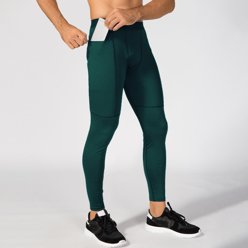 OEM & ODM Men's Zip Pocket Fitness Long Pants - PRO Sports Running Training Moisture-Wicking Quick-Dry High-Elastic Compression Pants 1070 for Wholesale & Sourcing Agents