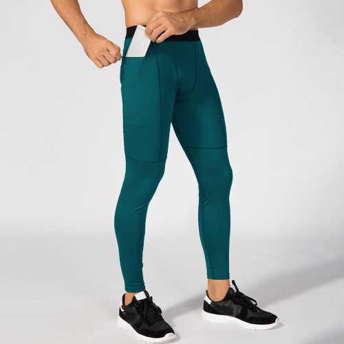 OEM & ODM Men's Zip Pocket Fitness Long Pants - PRO Sports Running Training Moisture-Wicking Quick-Dry High-Elastic Compression Pants 1070 for Wholesale & Sourcing Agents