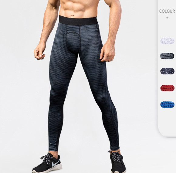 Men's PRO Fitness Running Training Long Pants with 3D Stereoscopic Print - High-Elastic Compression, Quick-Dry, Available for OEM, ODM, and Wholesale Partnerships4010