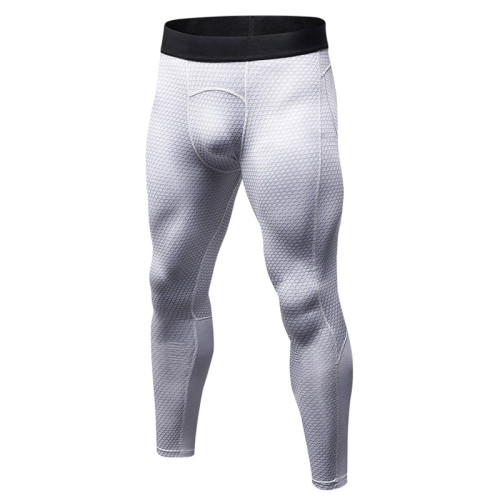 Men's PRO Fitness Running Training Long Pants with 3D Stereoscopic Print - High-Elastic Compression, Quick-Dry, Available for OEM, ODM, and Wholesale Partnerships4010