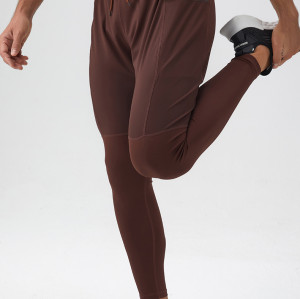 OEM & ODM Men's Nylon Fitness Running Long Pants with Zip Pocket - Quick-Dry, Breathable Calf Compression Sports Trousers for Wholesale and Sourcing Agents | Model 31343