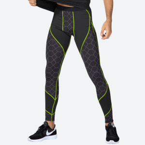 OEM & ODM Men's Printed Splicing Fitness Long Pants - High-Elastic Compression Trousers for Sports Running | Quick-Dry & Moisture-Wicking - Wholesale Options Available4070