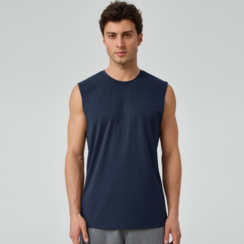 Wholesale Men's Loose Sports Vest - Modal Cooling Fabric, Breathable Wide-Strap Sleeveless Design for Fitness and Outdoor Running - OEM & ODM Available!51118