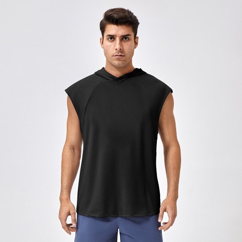 OEM & ODM European & American Men's Wide-Strap Sports Vest - Loose Quick-Dry Basketball Running Hooded Fitness Tank Top 41116 | Wholesale Activewear and Sourcing Agents