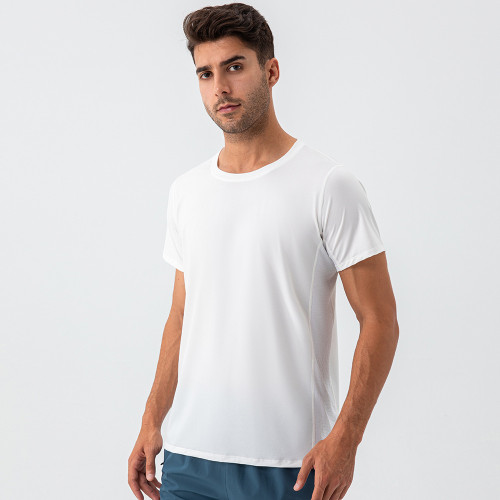 Men's Loose Fit Cooling Fitness T-Shirt - Breathable Quick-Dry Mesh Splicing for Sports & Training | OEM & ODM Activewear Wholesale Supplier31225