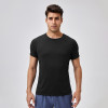 Men's Summer Fitness Short Sleeve Breathable Sports Running T-Shirt Slim Fit Round Neck Outdoor Training Quick-Dry Top 41229