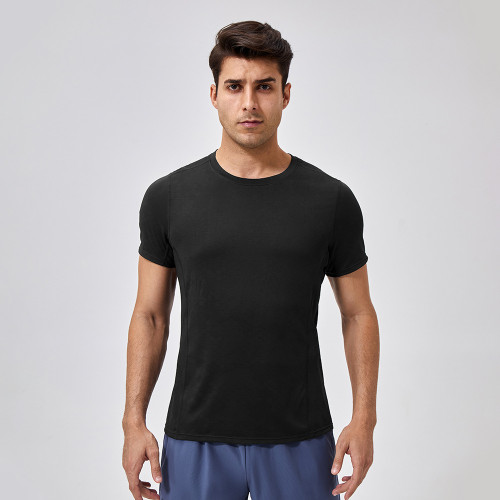 Men's Summer Fitness Short Sleeve Breathable Sports Running T-Shirt Slim Fit Round Neck Outdoor Training Quick-Dry Top 41229