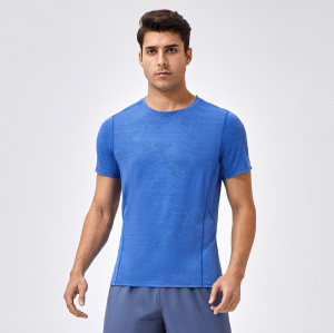 Men's Summer Fitness Short Sleeve Breathable Sports Running T-Shirt Slim Fit Round Neck Outdoor Training Quick-Dry Top 41229