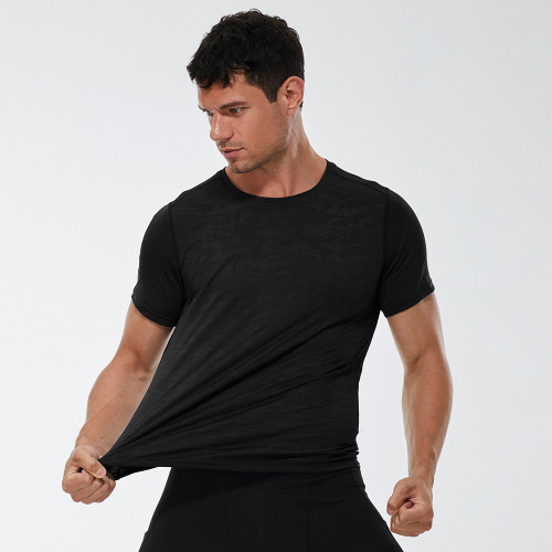 Wholesale Men's Sports Short Sleeve Loose Casual Camouflage Top - Moisture-Wicking High Elastic Quick-Dry Activewear | OEM & ODM Services Available for Global Partners01212