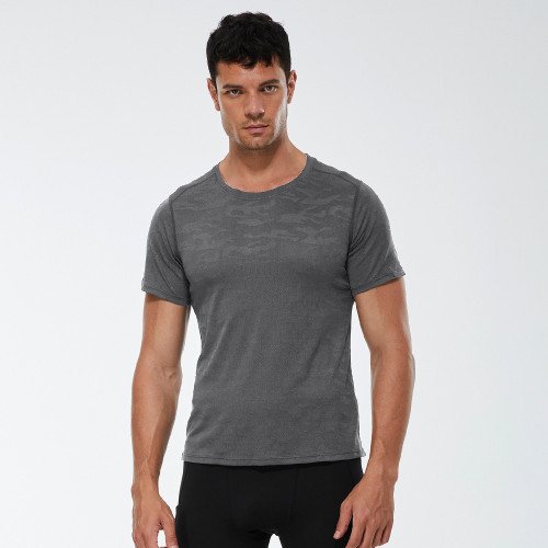 Wholesale Men's Sports Short Sleeve Loose Casual Camouflage Top - Moisture-Wicking High Elastic Quick-Dry Activewear | OEM & ODM Services Available for Global Partners01212