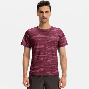 OEM & ODM Men's Sports Loose T-Shirt | Quick-Dry Breathable Camouflage Short Sleeve Top for Outdoor Gym Running | Special Offer for Wholesalers & Sourcing Agents01214