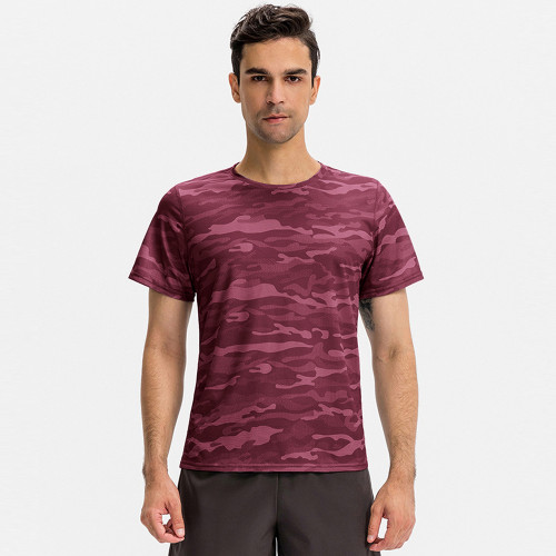OEM & ODM Men's Sports Loose T-Shirt | Quick-Dry Breathable Camouflage Short Sleeve Top for Outdoor Gym Running | Special Offer for Wholesalers & Sourcing Agents01214
