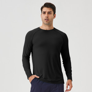 Men's Ice Silk Sun Protection Sports Long Sleeve T-Shirt - OEM & ODM Available for Wholesale & Sourcing Agents - Breathable Cooling Outdoor Running Fitness Top 41520