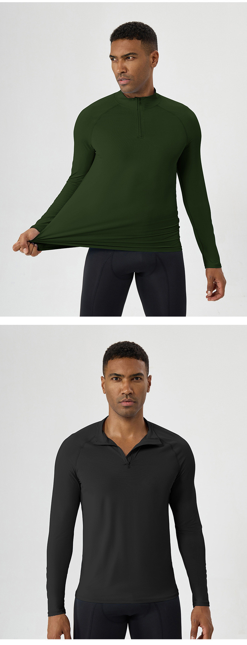Half-Zip Long Sleeve Running Tops