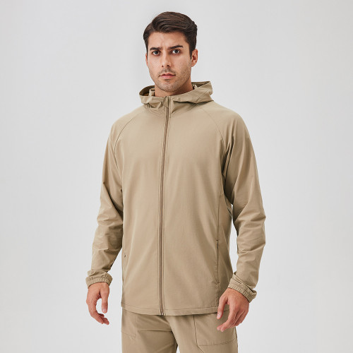 41522Autumn/Winter Men's Sports Jacket - Zipper Windproof Hooded Outdoor Fitness Wear | OEM/ODM Manufacturing for Wholesale | Ideal for Activewear Sourcing Agents and Brand Partners