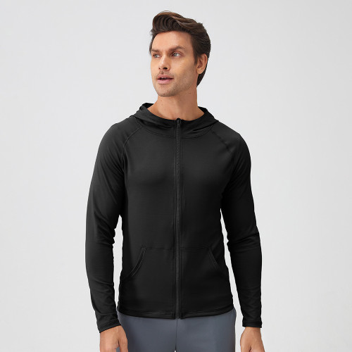 Wholesale Men's Autumn/Winter Sports Jacket - Quick-Dry Zippered Stand Collar Long Sleeve Fitness Running Jacket 31610 | OEM & ODM Manufacturing Services