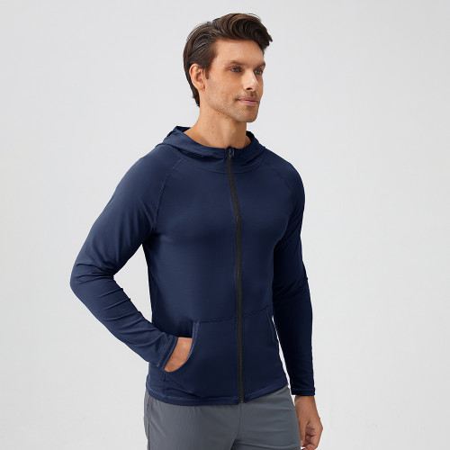 Wholesale Men's Autumn/Winter Sports Jacket - Quick-Dry Zippered Stand Collar Long Sleeve Fitness Running Jacket 31610 | OEM & ODM Manufacturing Services
