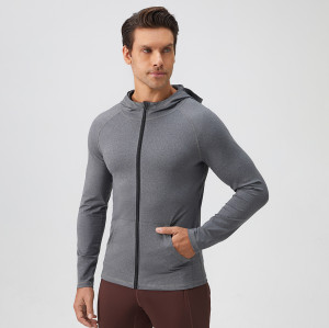 Wholesale Men's Autumn/Winter Sports Jacket - Quick-Dry Zippered Stand Collar Long Sleeve Fitness Running Jacket 31610 | OEM & ODM Manufacturing Services
