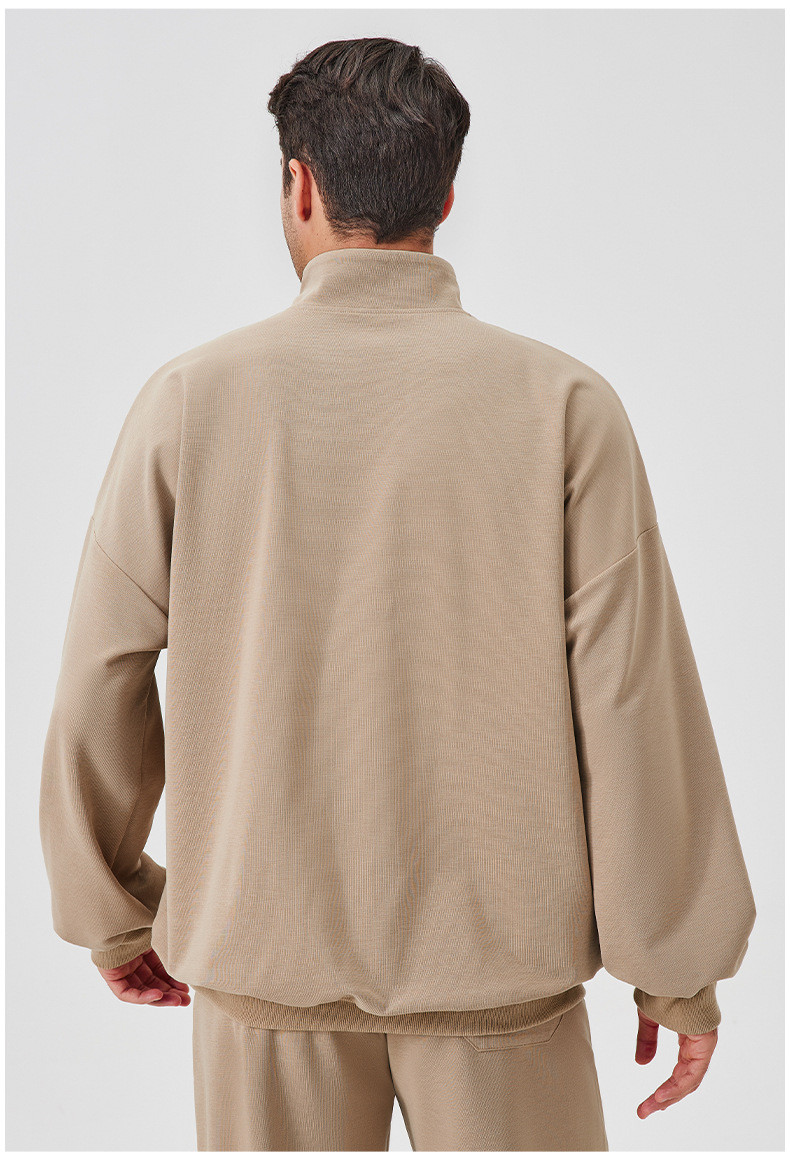 loose stand collar hoodie