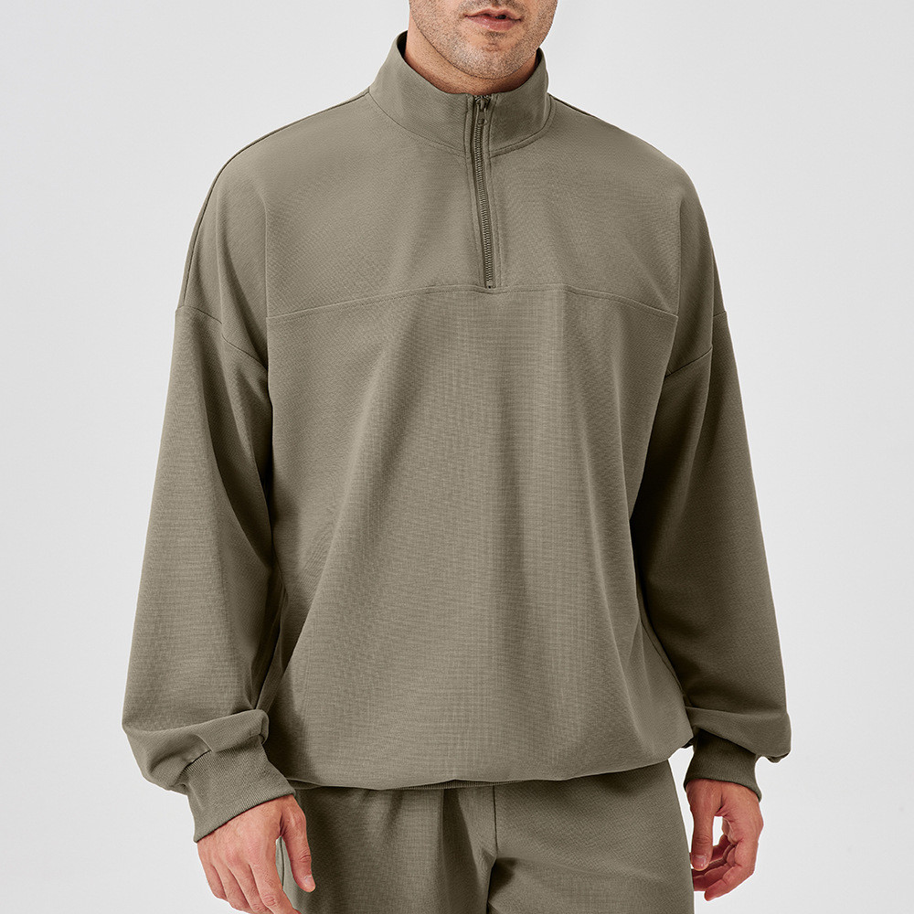 loose stand collar hoodie