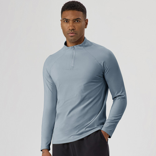 51526Custom OEM/ODM Men's Half-Zip Thermal Fleece-Lined Sportswear Manufacturing for Autumn Winter Running, Cycling & Outdoor Wear | Private Label & Bulk Supply for Global Wholesalers.