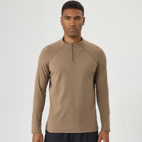 51526Custom OEM/ODM Men's Half-Zip Thermal Fleece-Lined Sportswear Manufacturing for Autumn Winter Running, Cycling & Outdoor Wear | Private Label & Bulk Supply for Global Wholesalers.