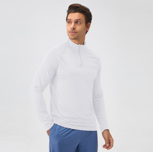 Men's Fitness Stand Collar Half-Zip Reflective Quick-Dry Running Long Sleeve Top 31519 | Your Trusted OEM ODM Sportswear & Activewear Manufacturer | Private Label & Contract Manufacturing for Global Brands, Wholesalers, Importers. Bulk Orders Welcome