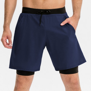 Men's Performance Athletic Shorts Wholesale Supplier for Gym & Workout Activewear Brands, Quick-Dry Two-in-One Design with Pockets, Custom Manufacturing & Bulk Production.11410