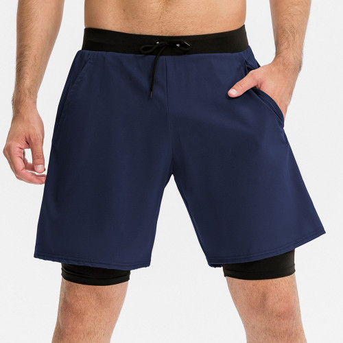 Men's Performance Athletic Shorts Wholesale Supplier for Gym & Workout Activewear Brands, Quick-Dry Two-in-One Design with Pockets, Custom Manufacturing & Bulk Production.11410