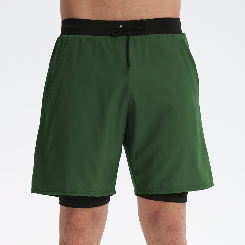 Men's Performance Athletic Shorts Wholesale Supplier for Gym & Workout Activewear Brands, Quick-Dry Two-in-One Design with Pockets, Custom Manufacturing & Bulk Production.11410