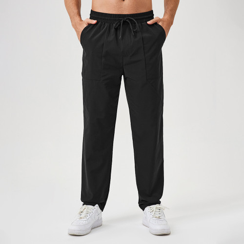 Men's Autumn/Winter Loose Sports Pants Straight Leg Outdoor Casual Running Pants Quick-Dry Fitness Training Long Pants 41346