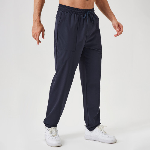 Men's Autumn/Winter Loose Sports Pants Straight Leg Outdoor Casual Running Pants Quick-Dry Fitness Training Long Pants 41346