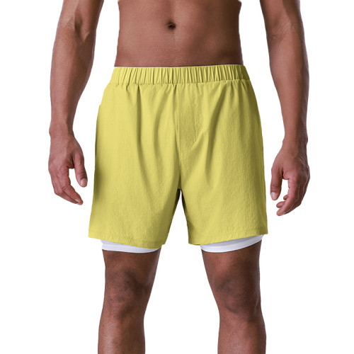 Double Layer Men's Sports Shorts Wholesale OEM ODM Supply | Quick-Dry Breathable Athletic Performance for Gym Workout Basketball ActivewearB137