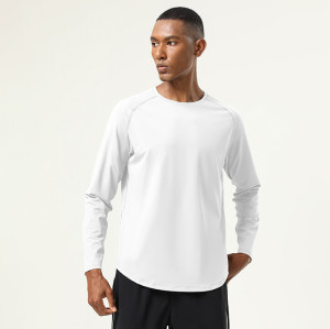 Men's Long Sleeve Fitness Shirt OEM ODM Wholesale Supplier for Running & Basketball Training Base Layers, Slim Fit Printable Athletic Apparel ManufacturerAL6841