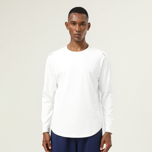 Men's Quick-Dry Long Sleeve Training Top OEM ODM Manufacturer | High-Elastic Nude Feel Sports Apparel Wholesale Supplier for Gym & Running Performance.AL6847