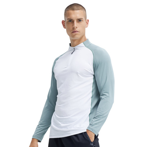 Half-Zip Long Sleeve Men's Compression Henley Shirt OEM ODM Manufacturer | Custom Quick-Dry Activewear & Running Top Wholesale Supplier for Private Label BrandsAL16821