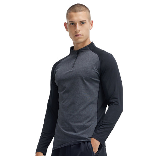 Half-Zip Long Sleeve Men's Compression Henley Shirt OEM ODM Manufacturer | Custom Quick-Dry Activewear & Running Top Wholesale Supplier for Private Label BrandsAL16821