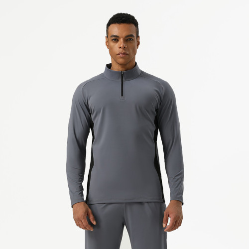 Wholesale Men's Performance Half-Zip T-Shirts | Custom Nylon Activewear Supplier for Fitness, Cycling & Running Apparel ProductionAL16865